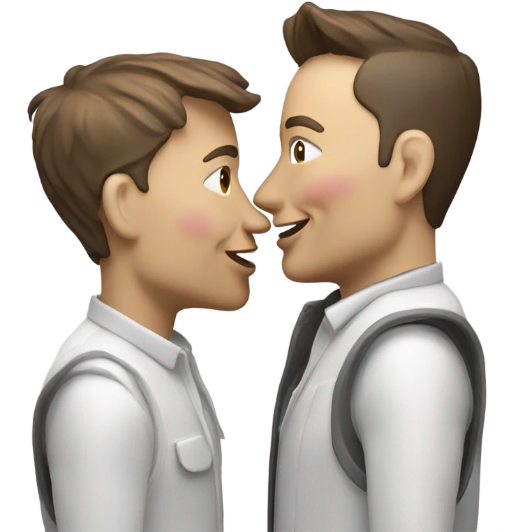 Elon Musk kissing Elon musk emoji