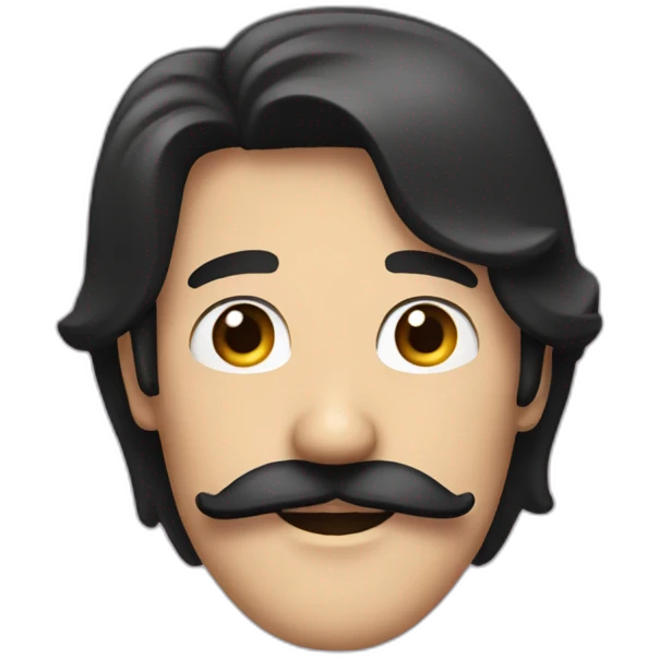 man with moustache and long black hair with thumbs up emoji