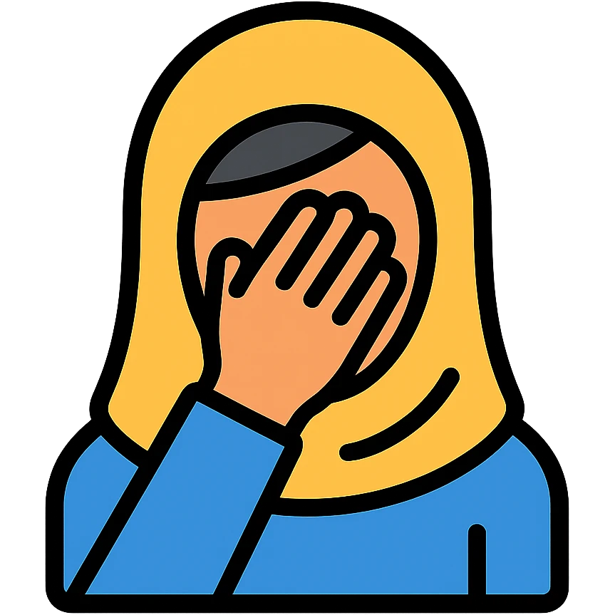 color outline icon of woman in hijab facepalming emoji