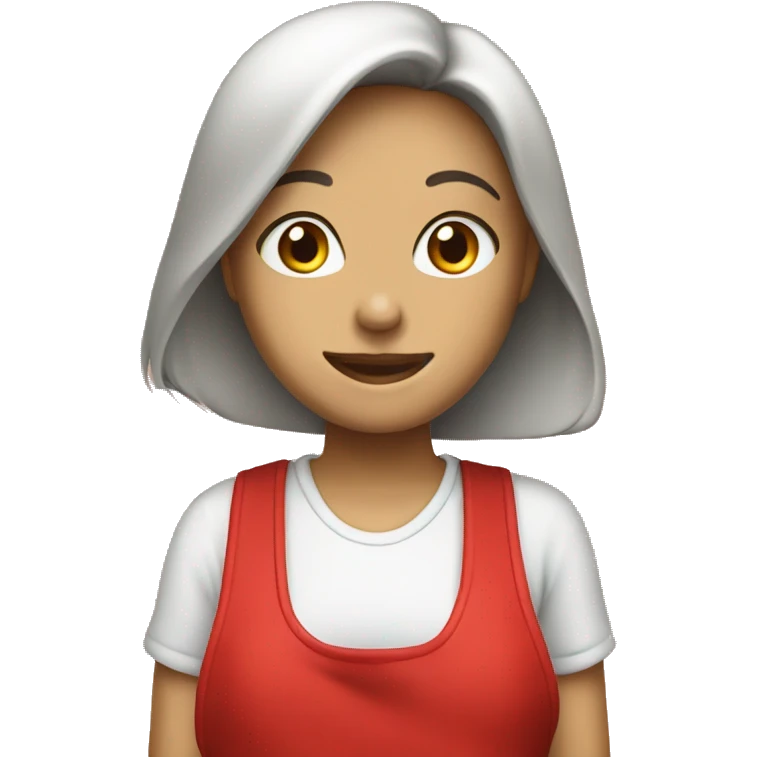 GIRL SALUTING WITH RED APRON emoji