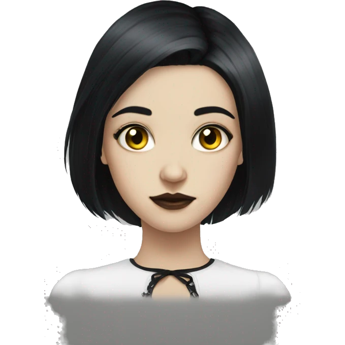 black haired girl portrait gothic emoji