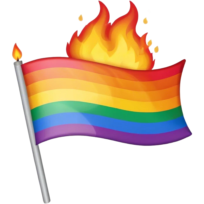 LGBTQ flags burning emoji