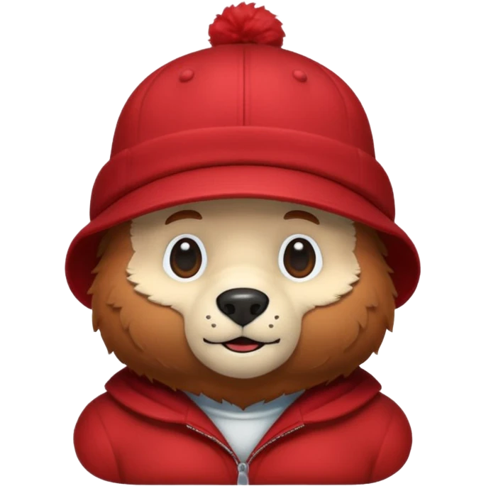 red Bear with cap emoji