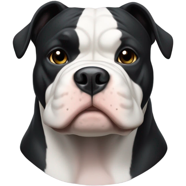 99% Black American Bully with white chin emoji