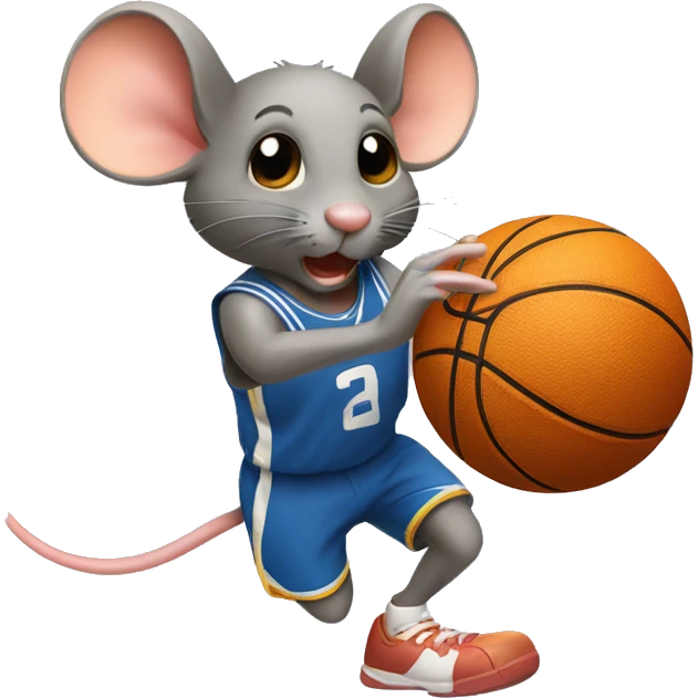 mouse dribbling a basket ball emoji