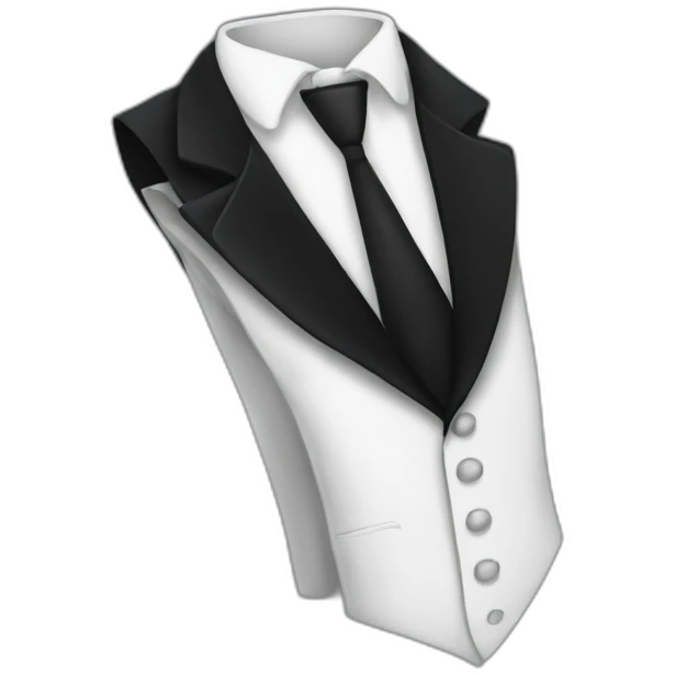 white tie and top of black suit emoji
