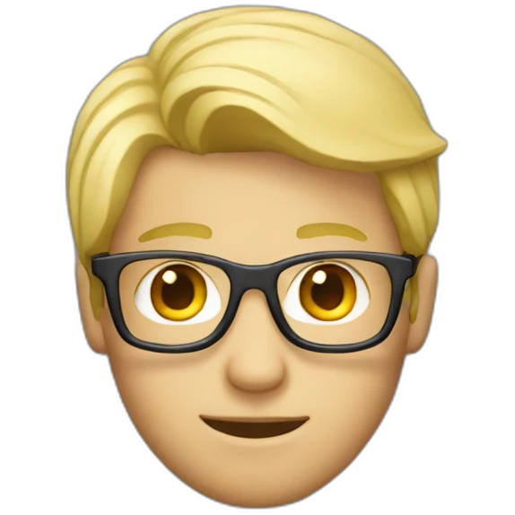 Blond guy with bril emoji