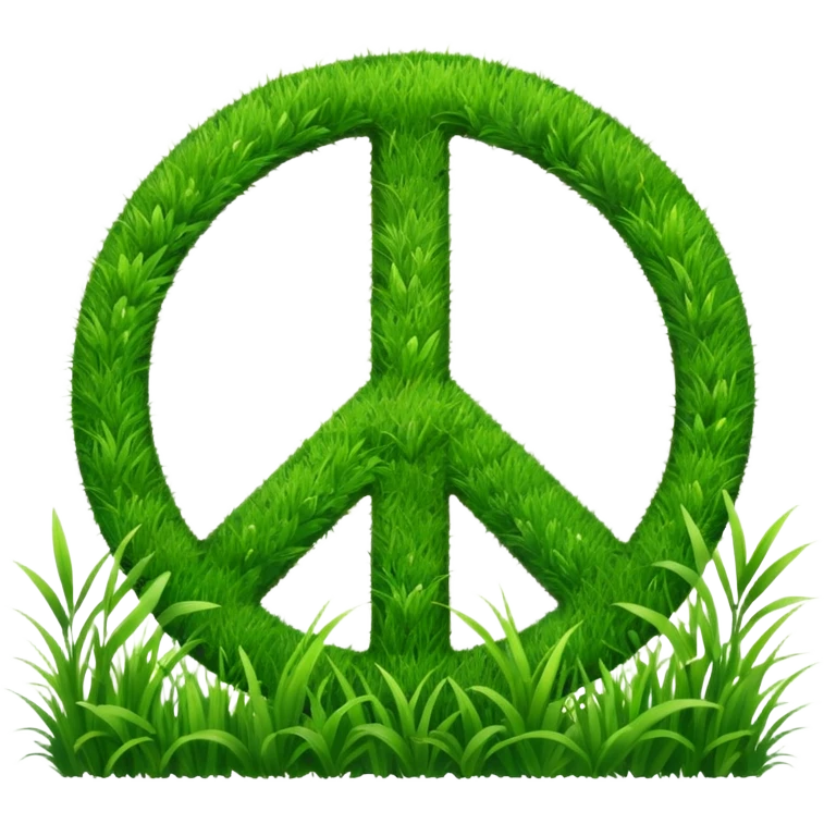 peace sign with grass emoji