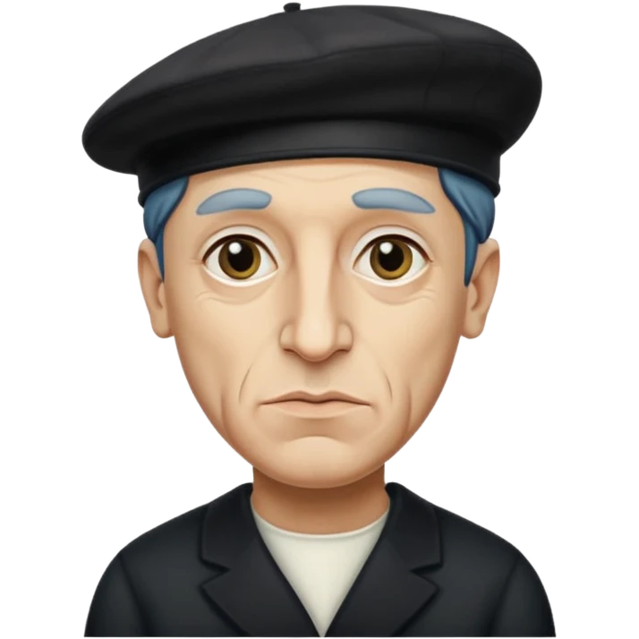 Pablo Picasso wear black berret hat emoji