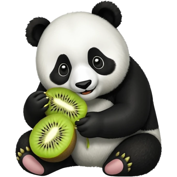 panda eating kiwi emoji