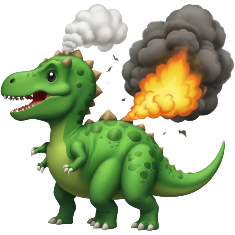 Dinosaur farting out a explosion from his butt emoji