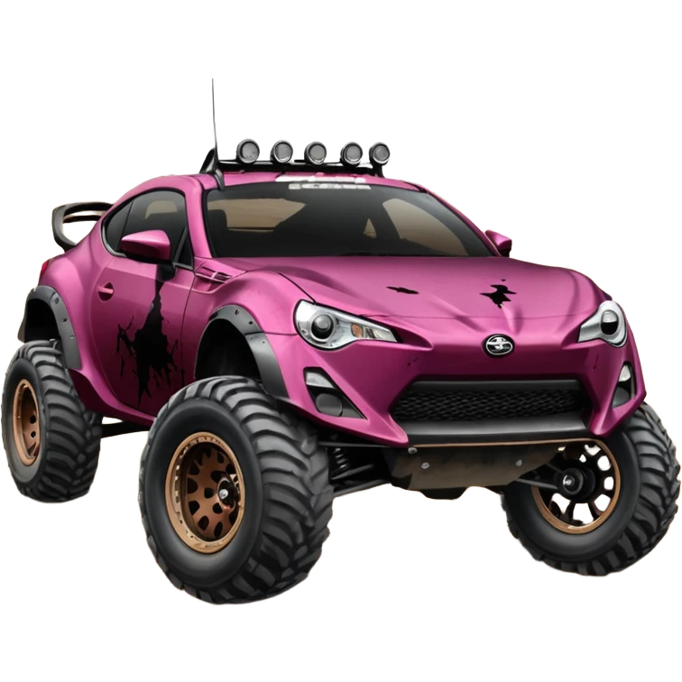 Distressed dented rusty old Extended wheelbase 2013 scion fr-s dark black cherry 4wd monster Baja desert stadium racer  emoji
