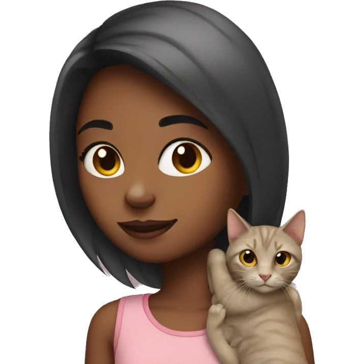 girl with cat  emoji