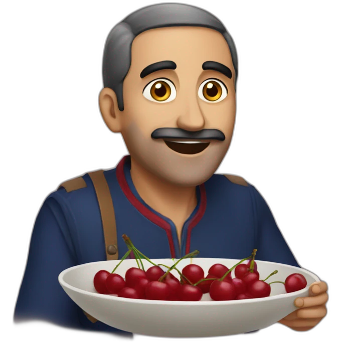 Armenian men eating cherries emoji