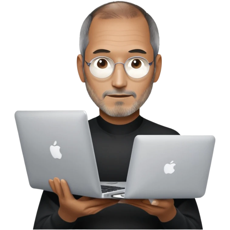 macbook with Steve Jobs emoji