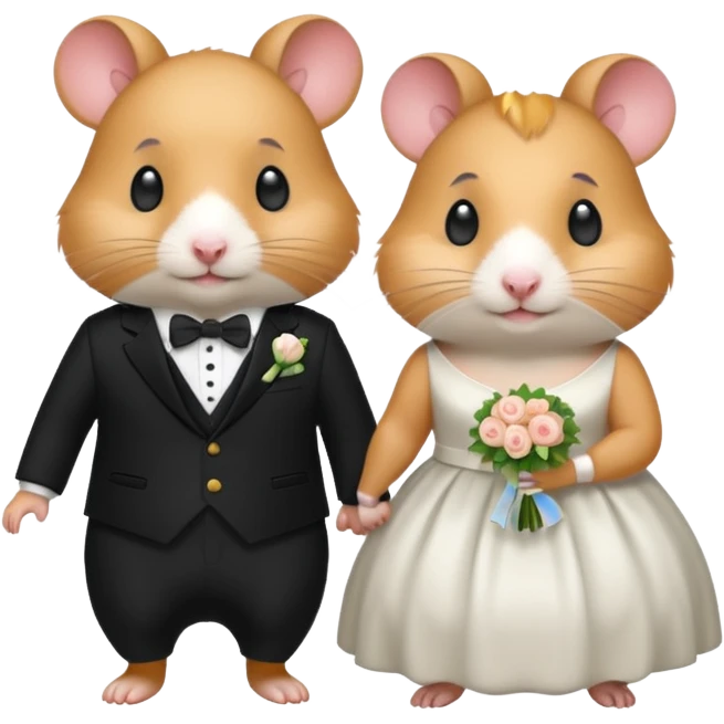 Hamster couple wedding  emoji