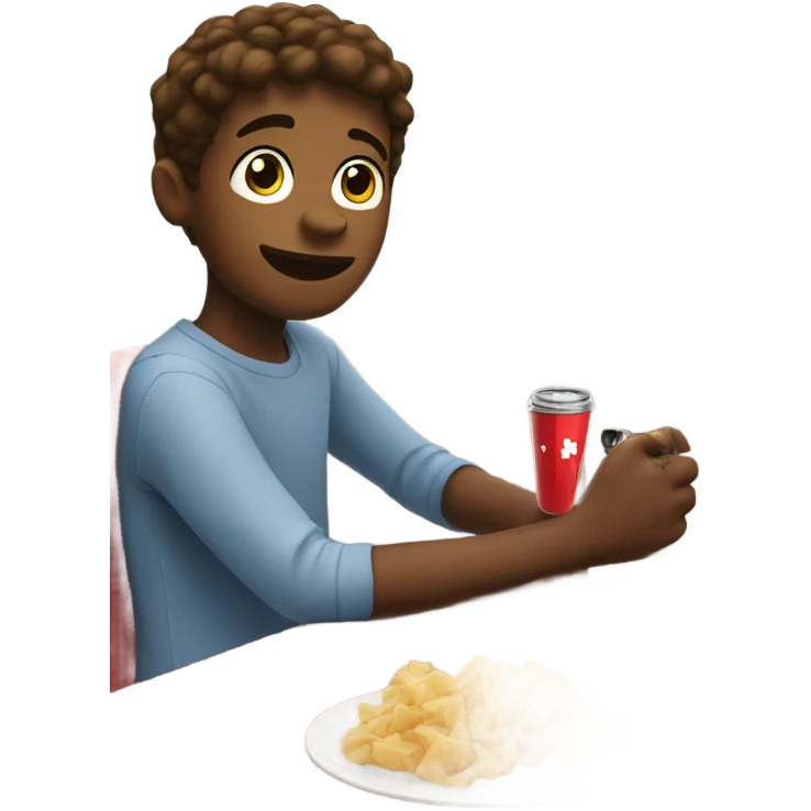 boys hanging out indoors with Swiss watches and food at the back  emoji