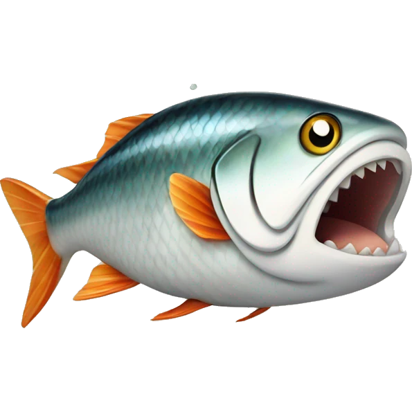 Fish eating sushi emoji