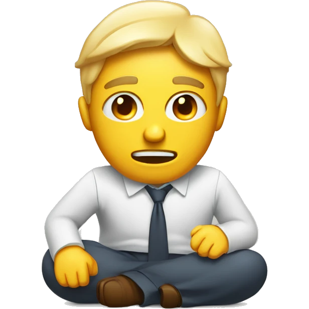 a person working hard in the office about to burn out and sweating emoji