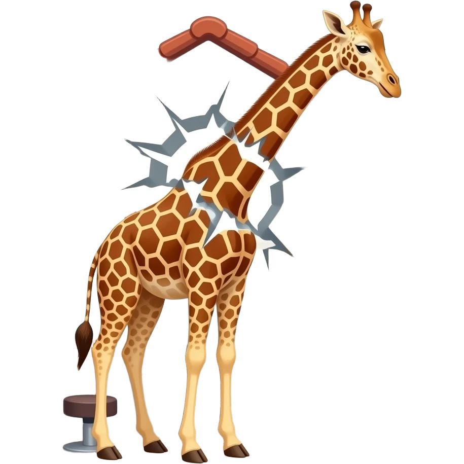 Giraffe to go in the beauty hair salon break the roof emoji