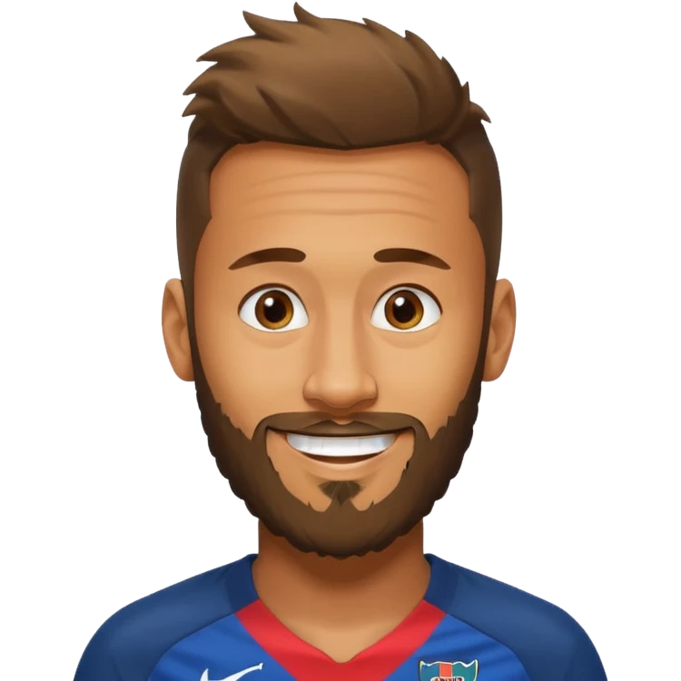Neymar avec beaucoup de barbe qui rigole  emoji