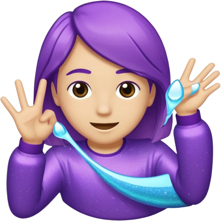 Glitter Purple and Cian hangloose emoji