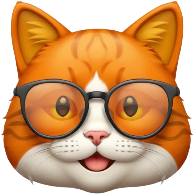 cool cat with glasses, emoji style, laid-back attitude emoji