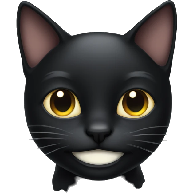 Black cat with one eye smiling emoji