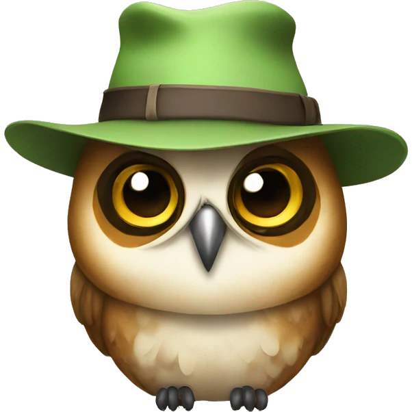 Owl with hat emoji