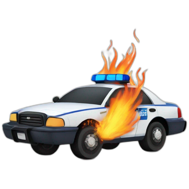 Furious police car burning emoji