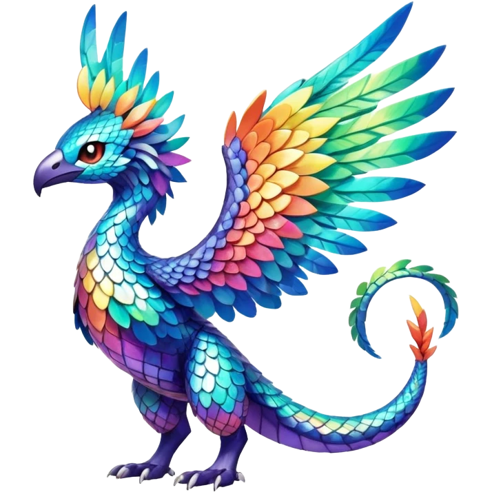Elemental Exotic Colorful Fantasy Pokémon-Fakémon-hybrid-creature (full body) emoji
