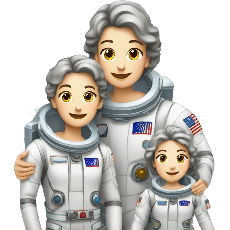 Astronautas fazendo coração com as mãos  emoji