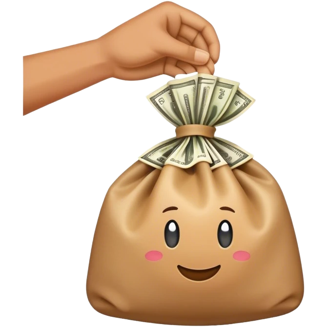 A hand with a bag of money emoji