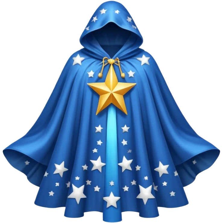 a fantasy  magic, white color with star pattern cloak emoji