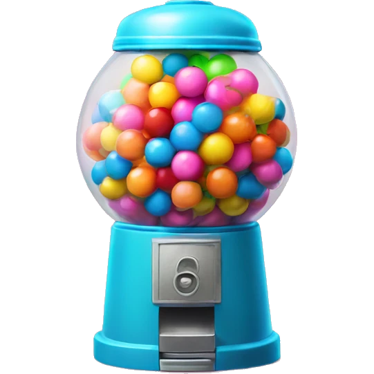 Gumball machine with neon gumballs  emoji