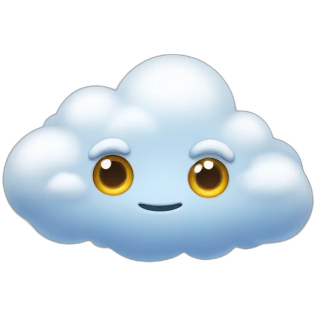 a fluffy round cloud with eyes emoji