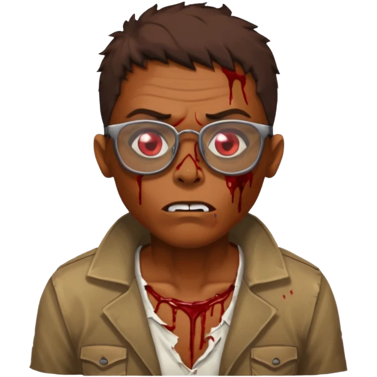 brown glasses zombie emoji