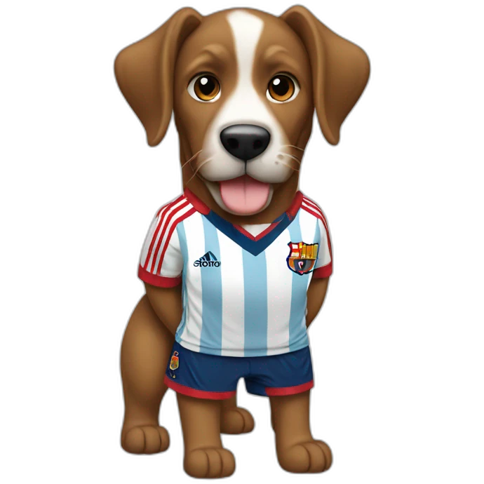 Perro con remera de messi emoji