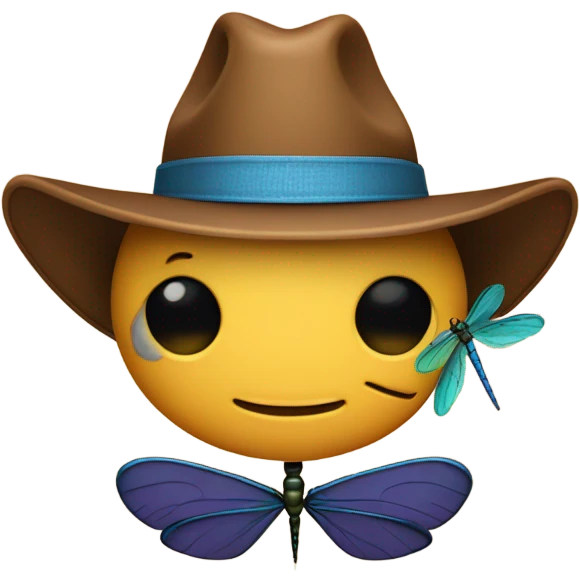 dragonfly with a cowboy hat emoji