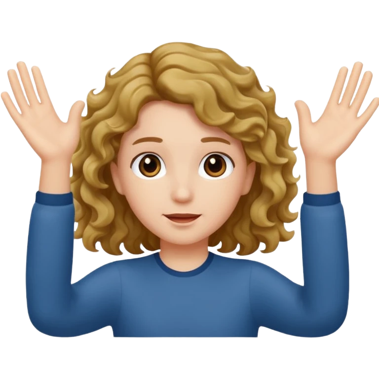 I am innocent hands up it was not me wavy hair emoji