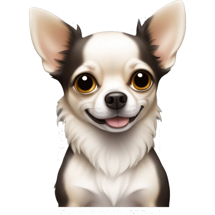 Chihuahua cafe oscuro con pelo largo  emoji