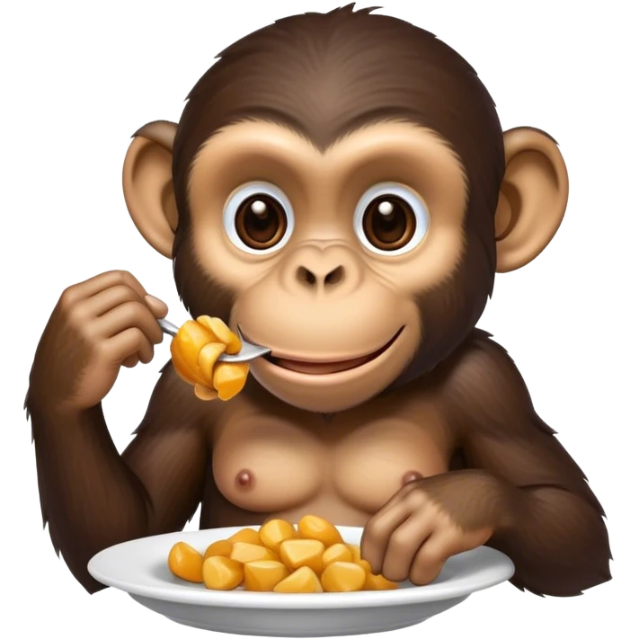 Chimp eating emoji