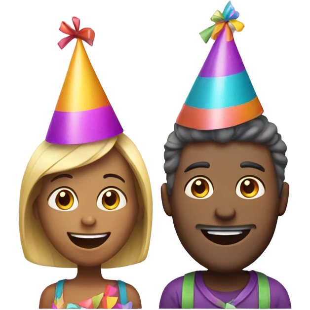 Couple in party hats  emoji
