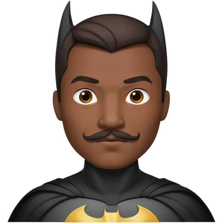Asian Batman and white Batman with moustache emoji