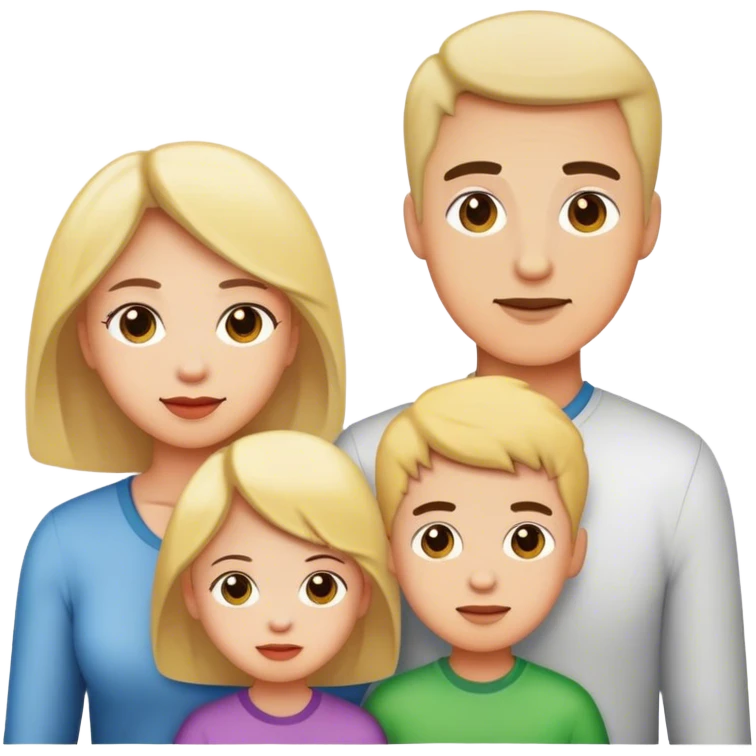 Family with mom dad son daughter emoji