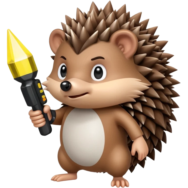 Hedgehog holding a taser  emoji