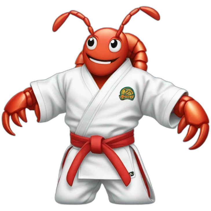Lobster wearing Jiu-Jitsu gi emoji