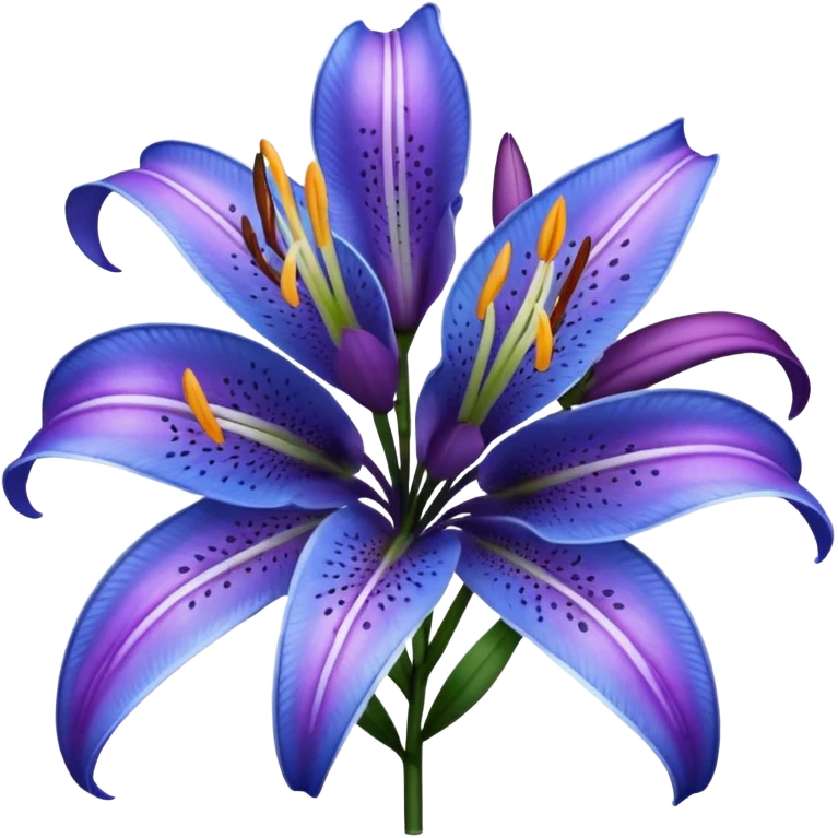 Blue and Purple Stargazer Lilies emoji