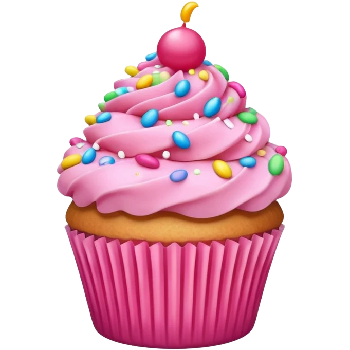 Cupcake with pink icing emoji