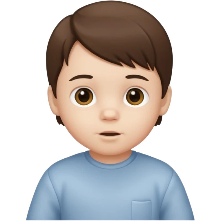white baby boy with brunette straight hair  emoji